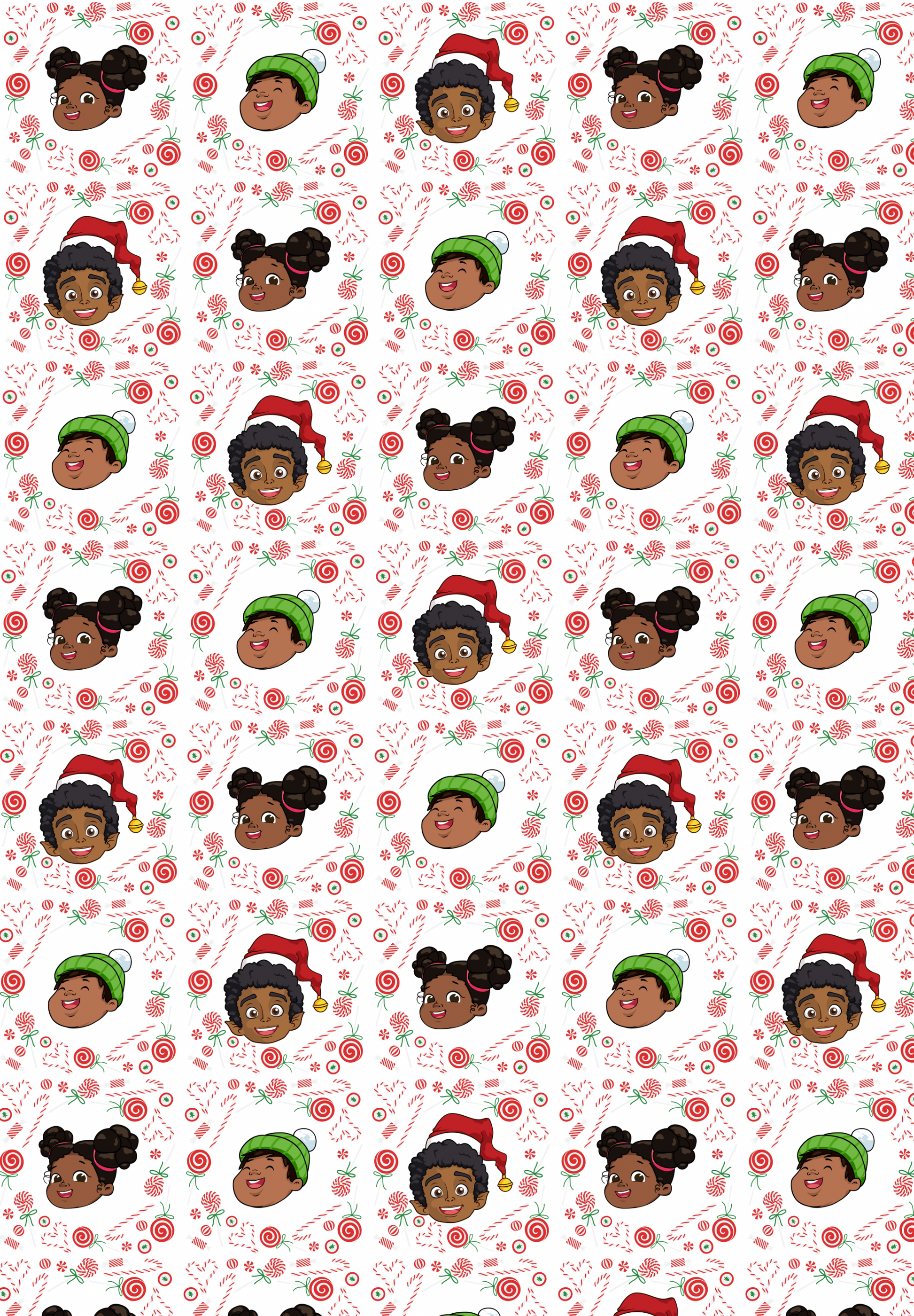 Lollipop Kids Wrapping Paper – Melanated Christmas